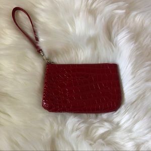 Red croc wristlet